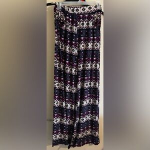 Geometric Design Flared Dress Pants with Pockets